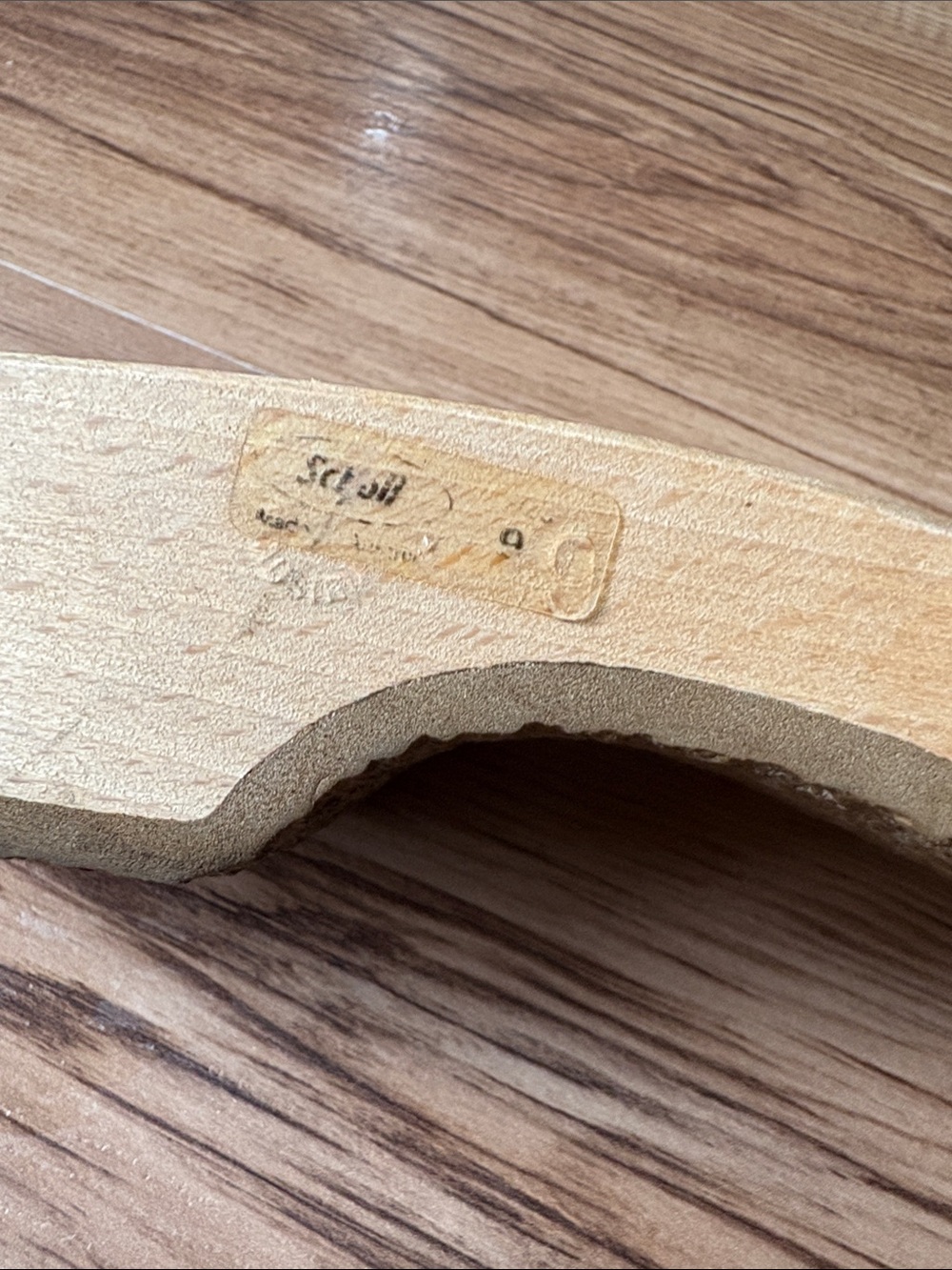Dr. Scholl's wooden Red Leather Slide Sandals with Buckle - Picture 4 of 8